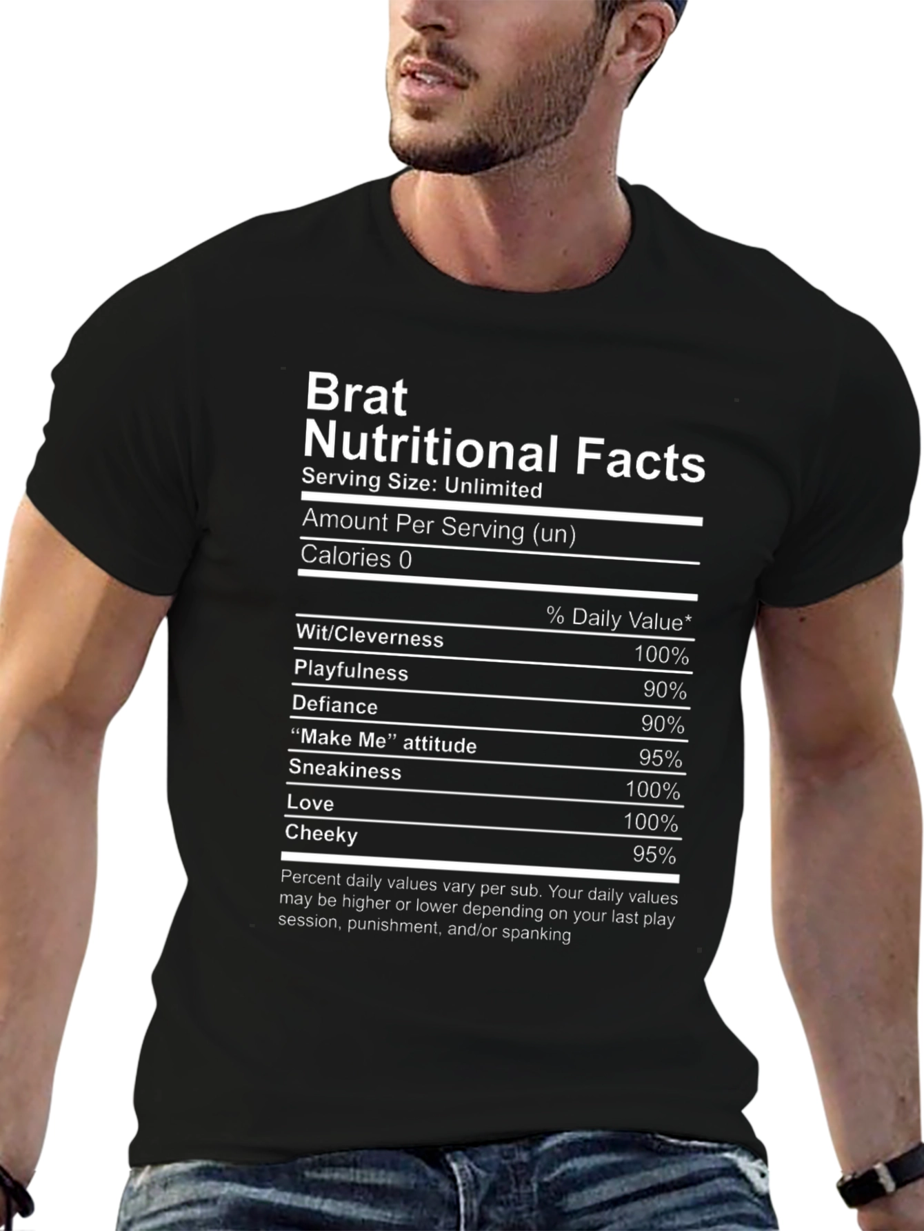 Brat Nutritional Facts Graphic T-Shirt