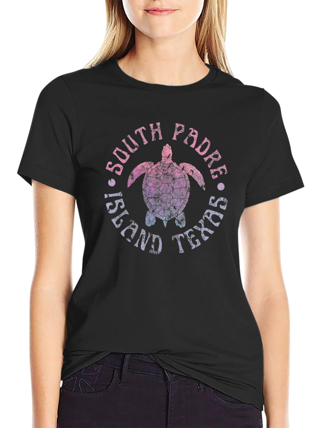 South Padre Island Texas Turtle Graphic T-Shirt