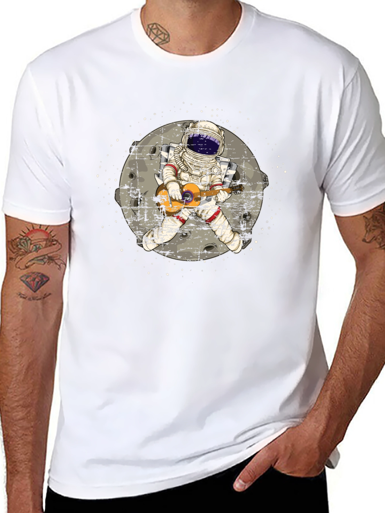 Astronaut Guitar Player Graphic T-Shirt
