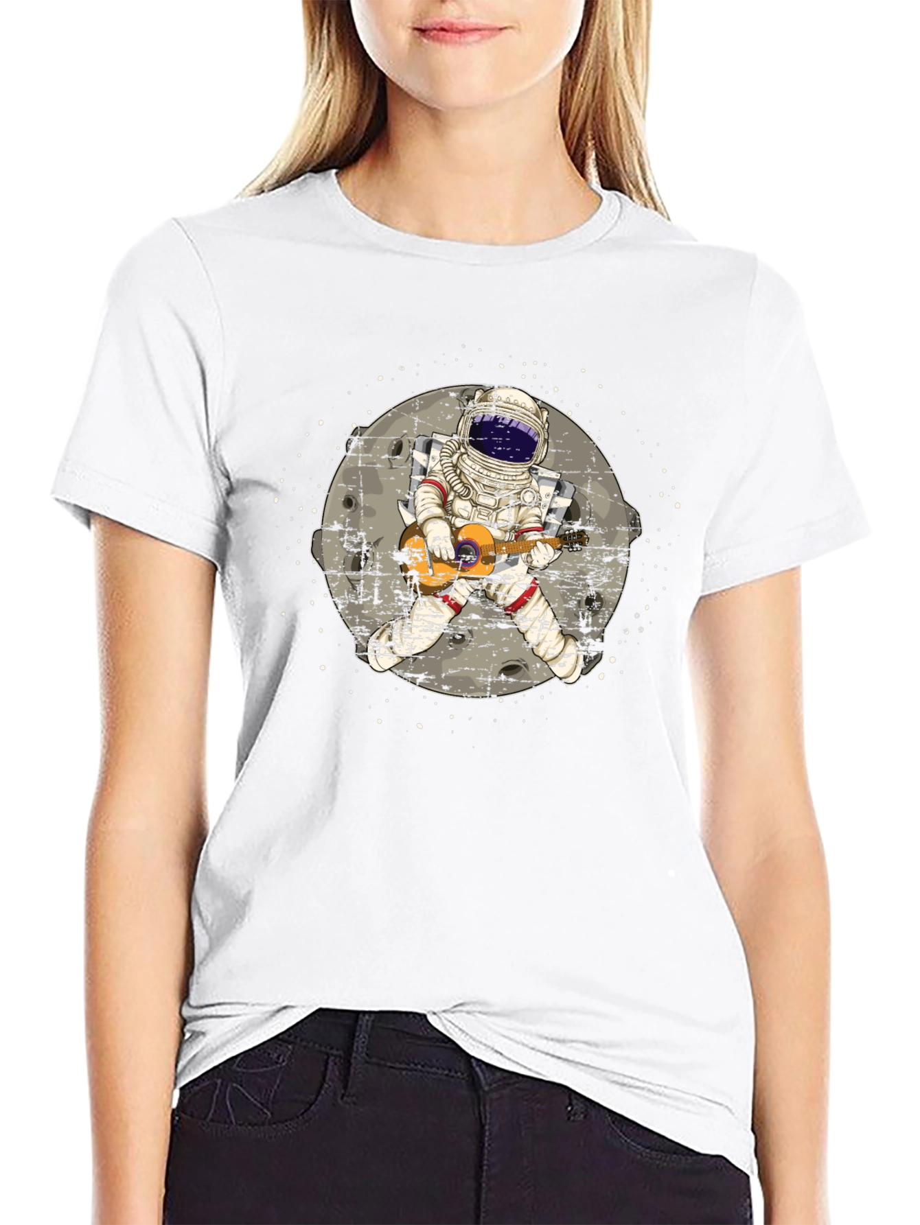 Astronaut Guitar Player Graphic T-Shirt