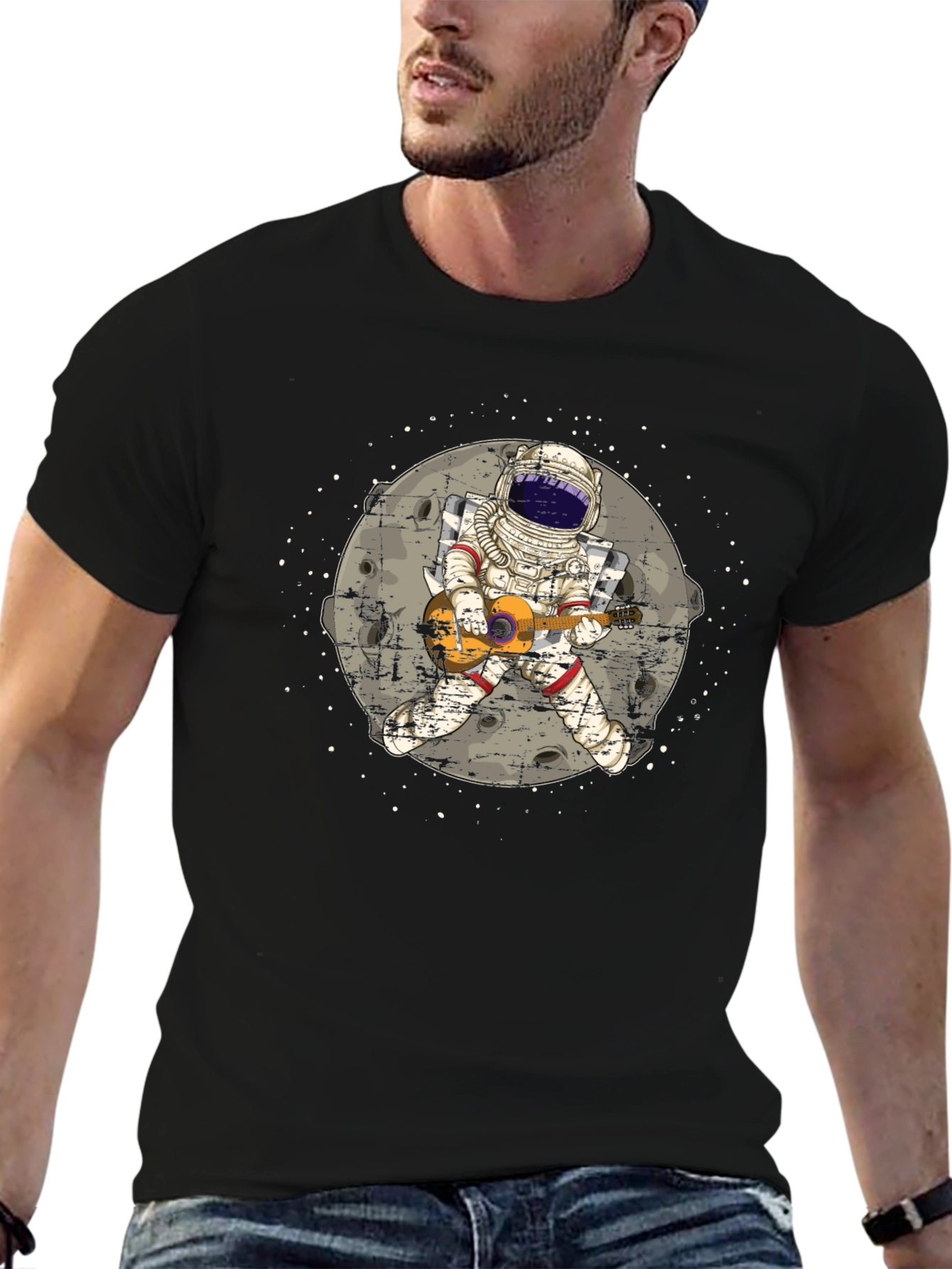 Astronaut Guitar Player Graphic T-Shirt