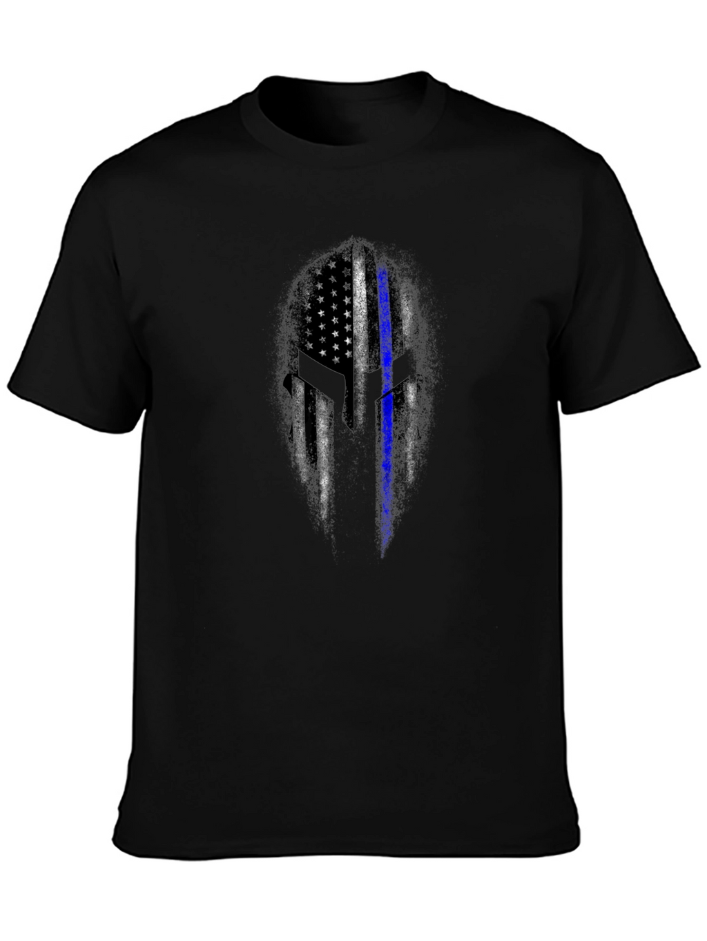 Thin Blue Line Spartan Helmet T-Shirt