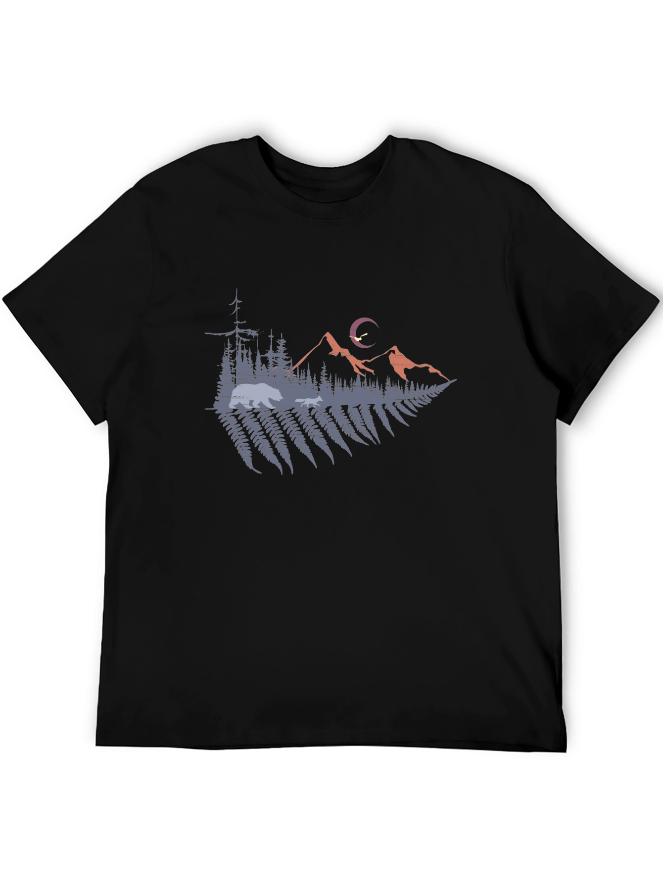 Nature Scene Graphic Tee - Mens Black T-Shirt