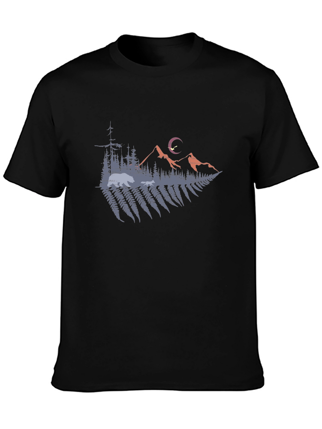 Nature Scene Graphic Tee - Mens Black T-Shirt