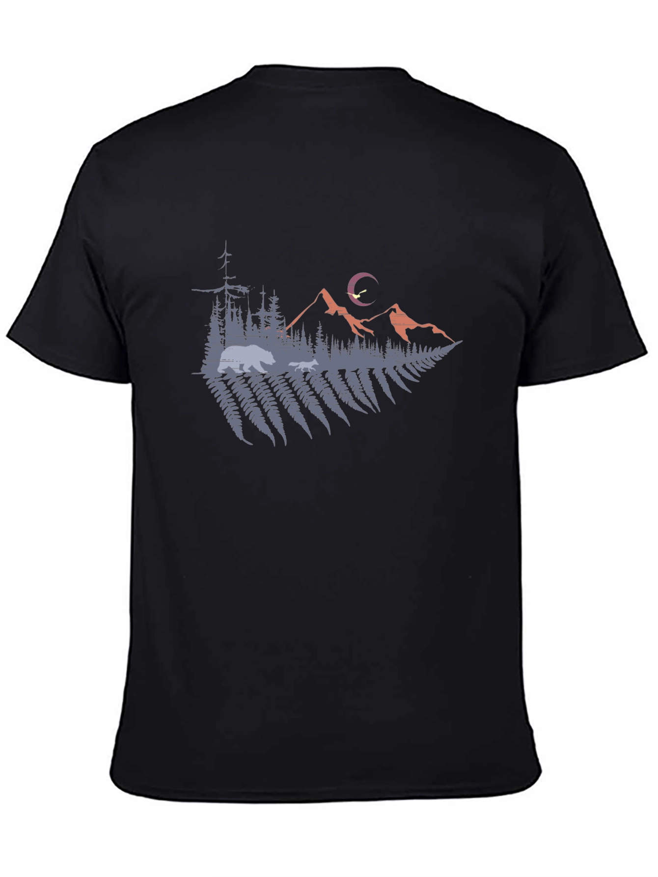 Nature Scene Graphic Tee - Mens Black T-Shirt