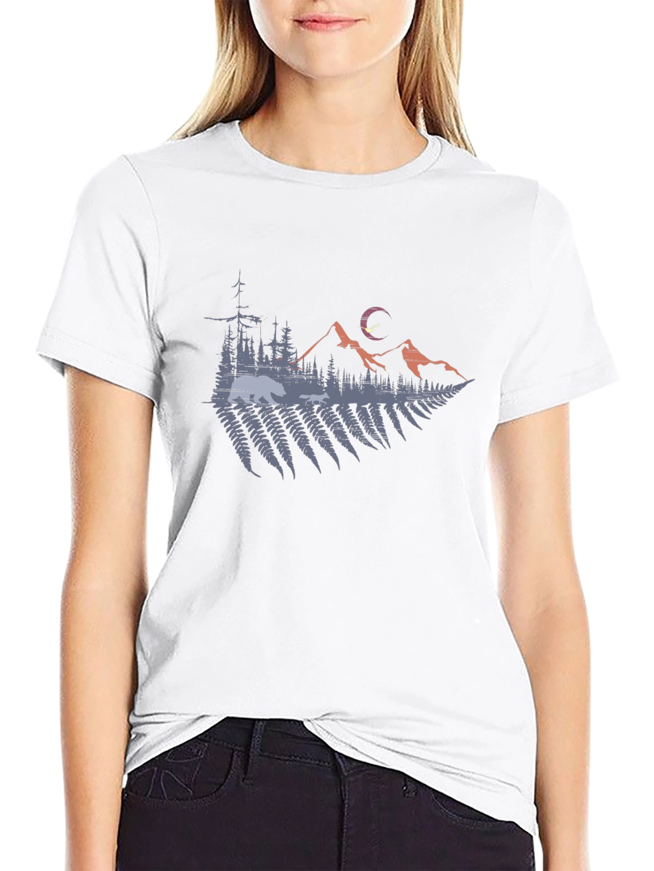 Nature Scene Graphic Tee - Mens Black T-Shirt