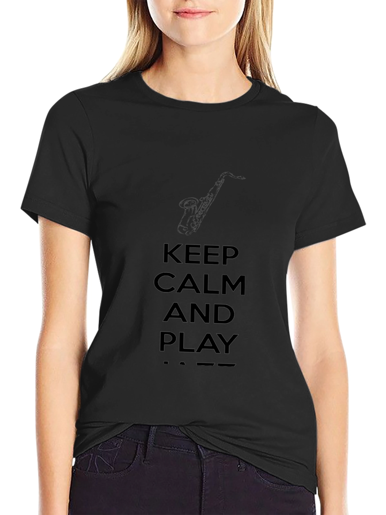 Keep Calm and Play Jazz Black T-Shirt