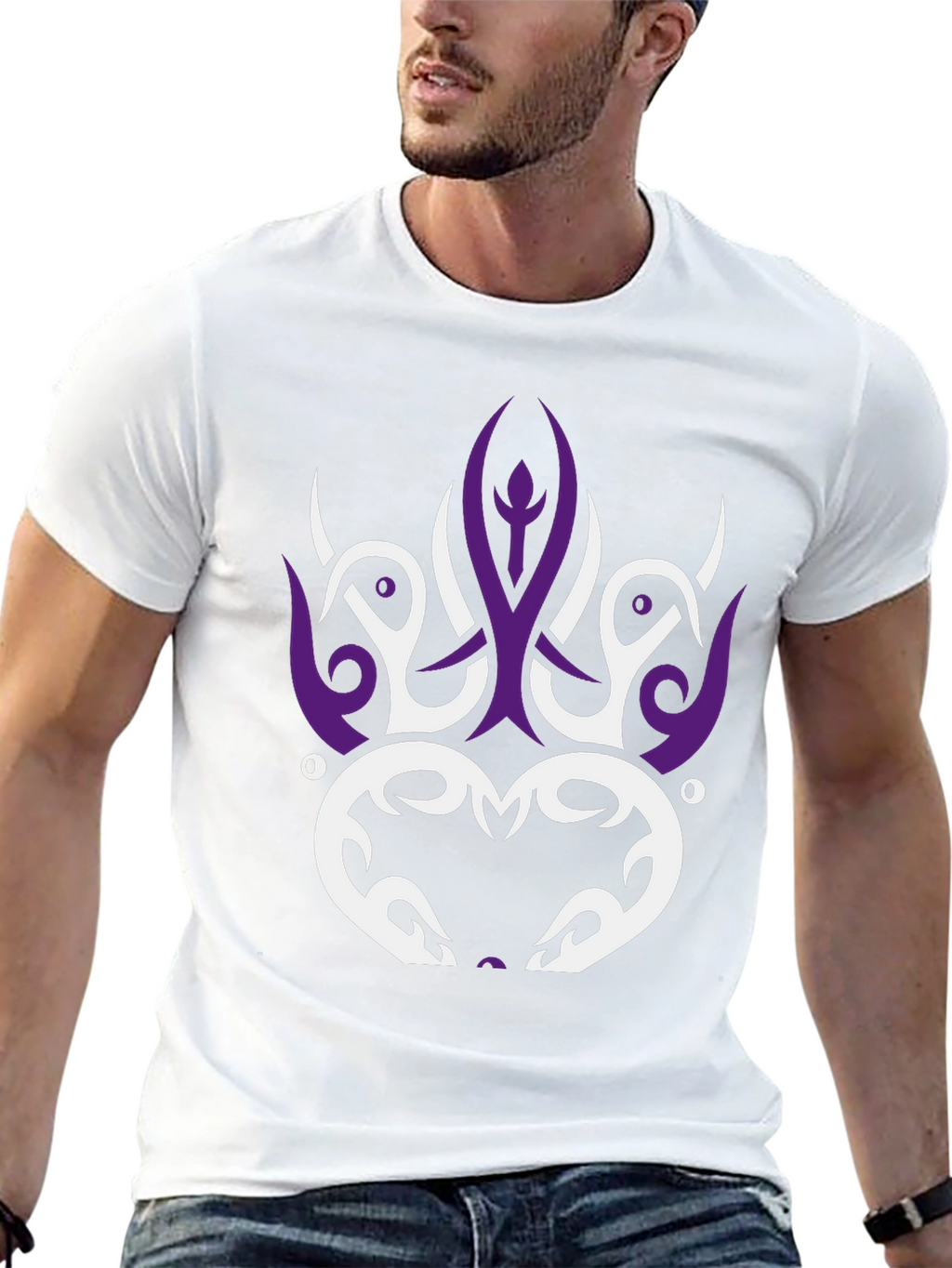 Tribal Design Black T-Shirt