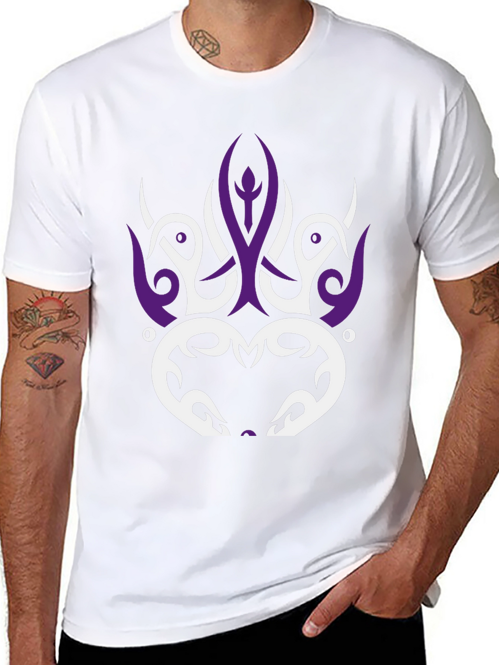 Tribal Design Black T-Shirt