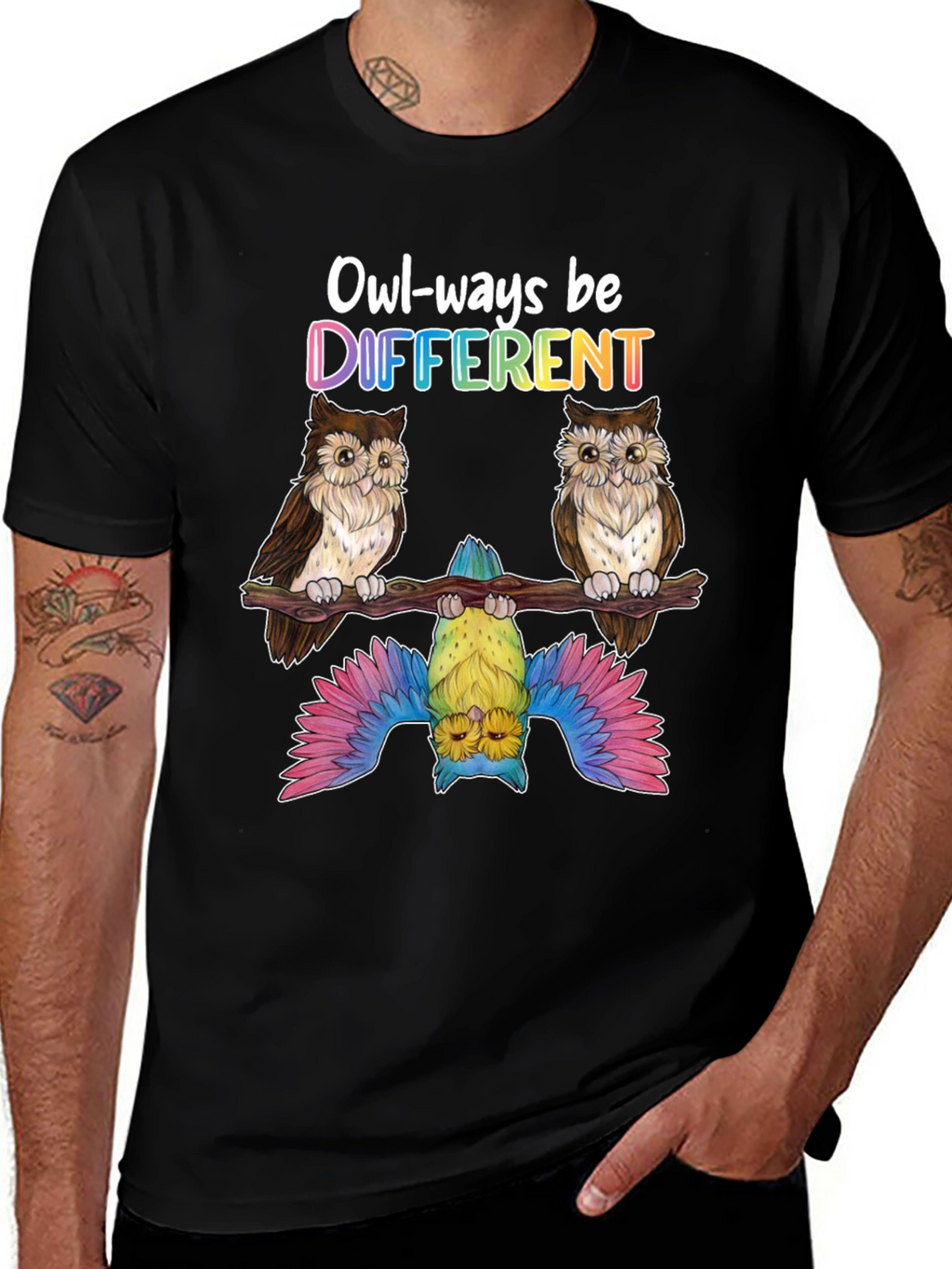 Owl-ways Be Different Graphic T-Shirt