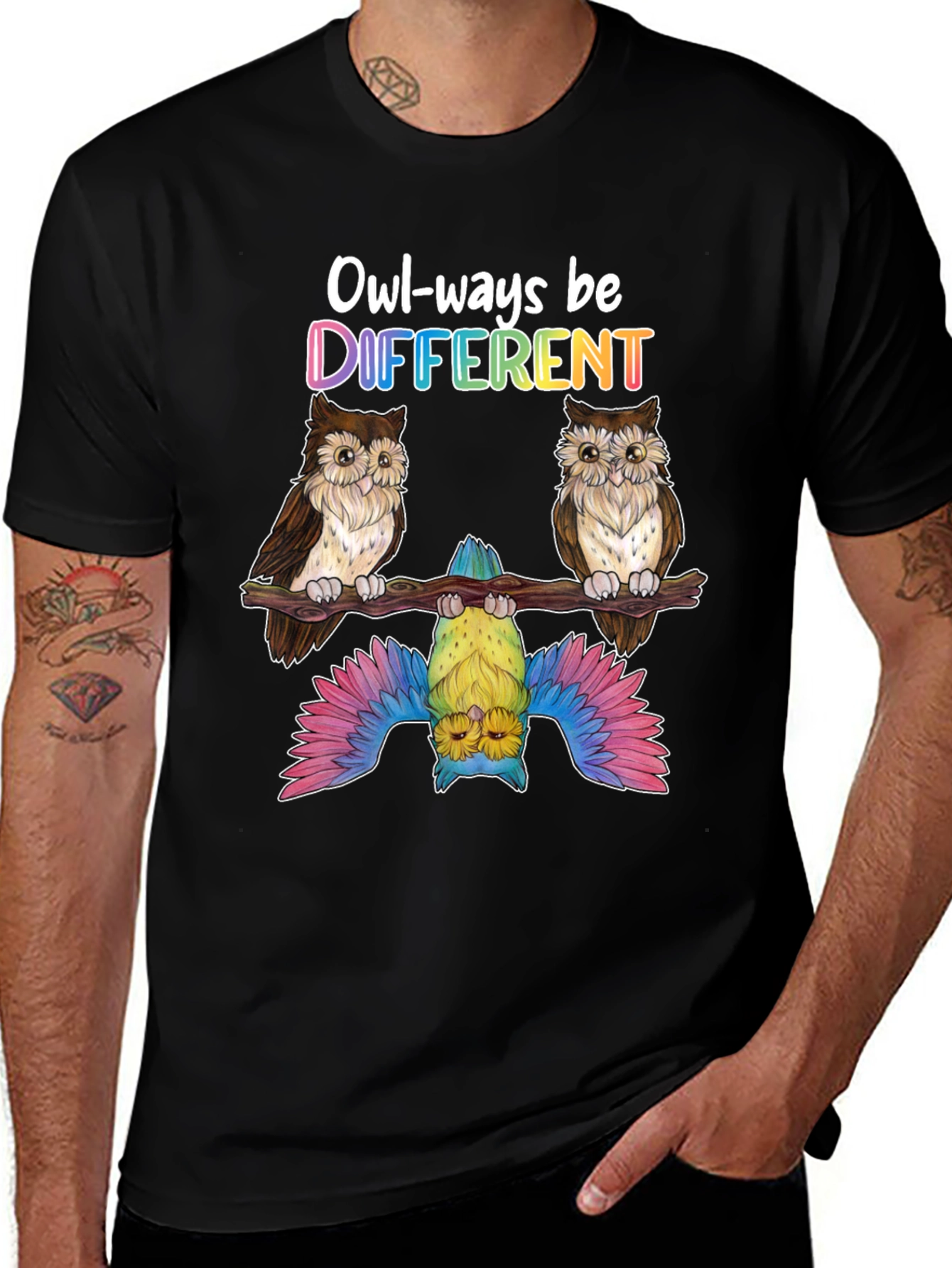 Owl-ways Be Different Graphic T-Shirt