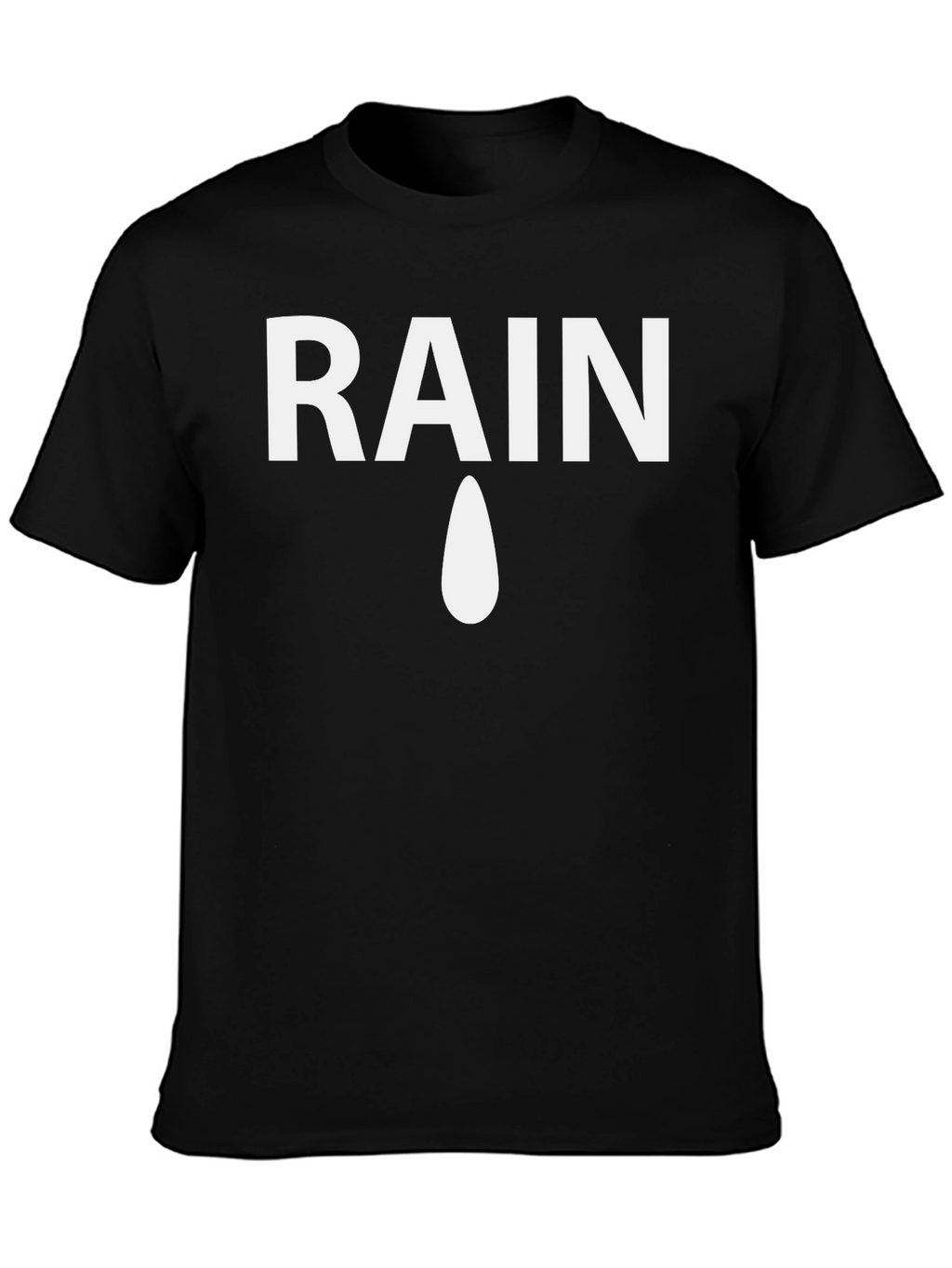 Rain Drop Graphic Tee - Mens Black Cotton T-Shirt