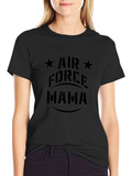 Air Force Mama Black Graphic T-Shirt