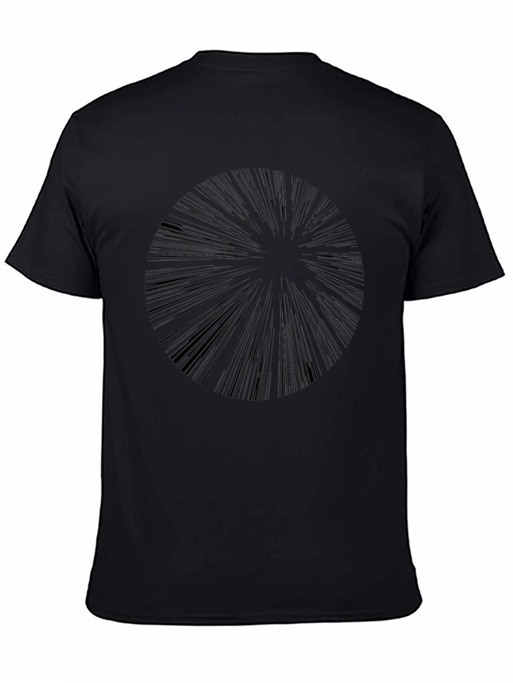 Abstract Radial Burst Black T-Shirt