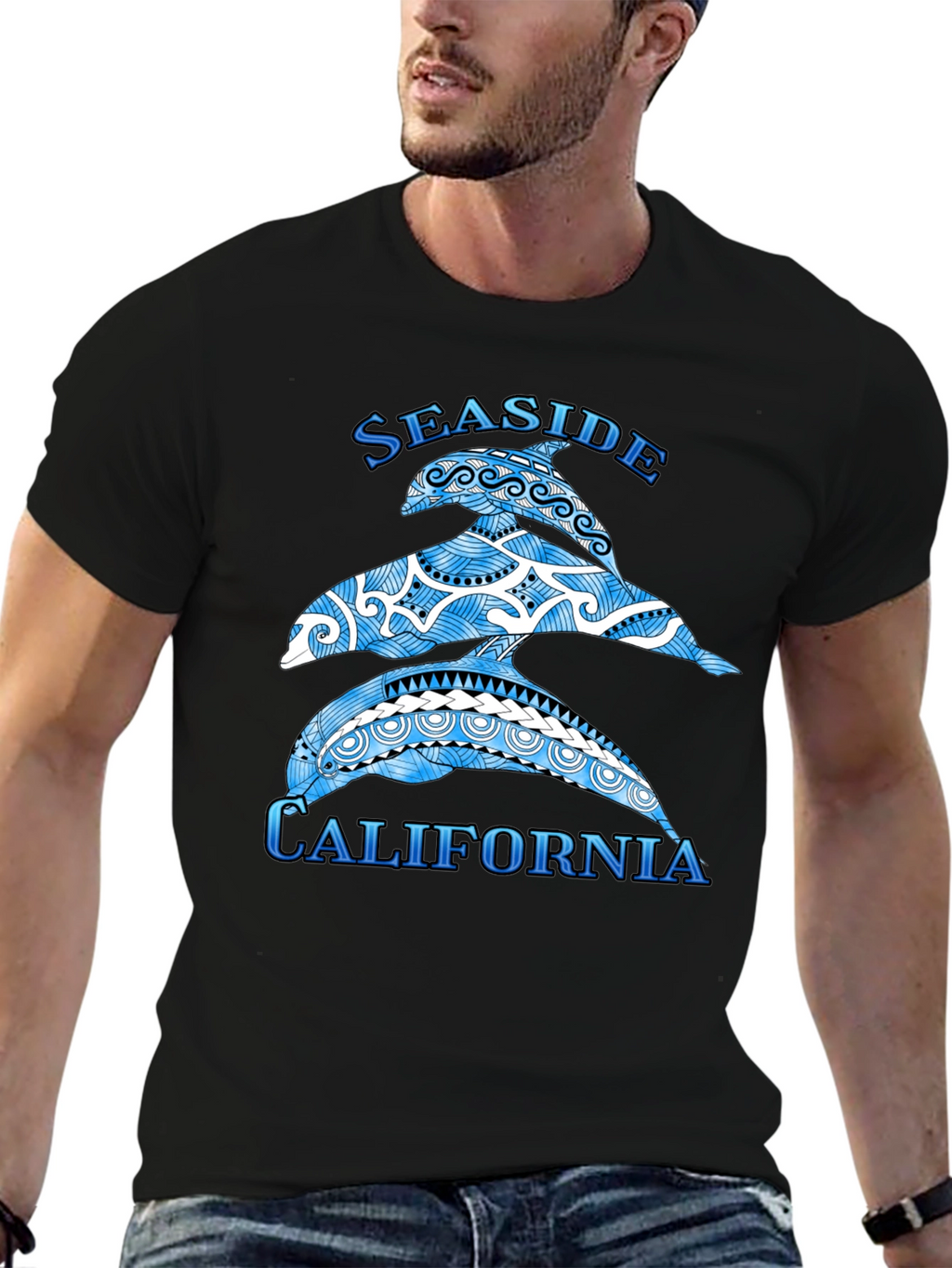 Seaside California Dolphin Graphic T-Shirt