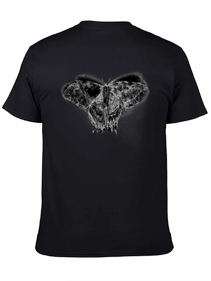Abstract Butterfly Print Black T-Shirt