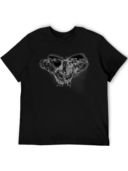 Abstract Butterfly Print Black T-Shirt