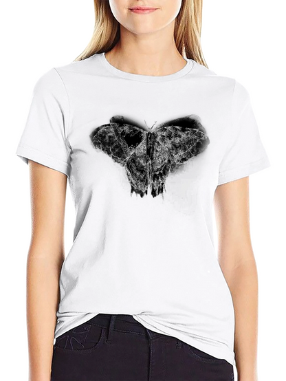 Abstract Butterfly Print Black T-Shirt