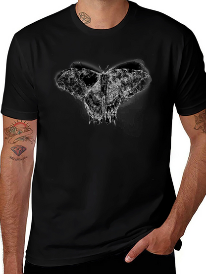 Abstract Butterfly Print Black T-Shirt