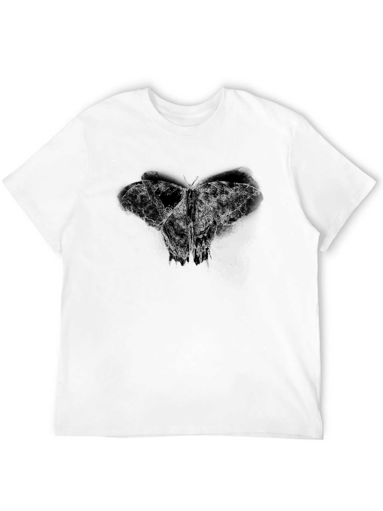 Abstract Butterfly Print Black T-Shirt