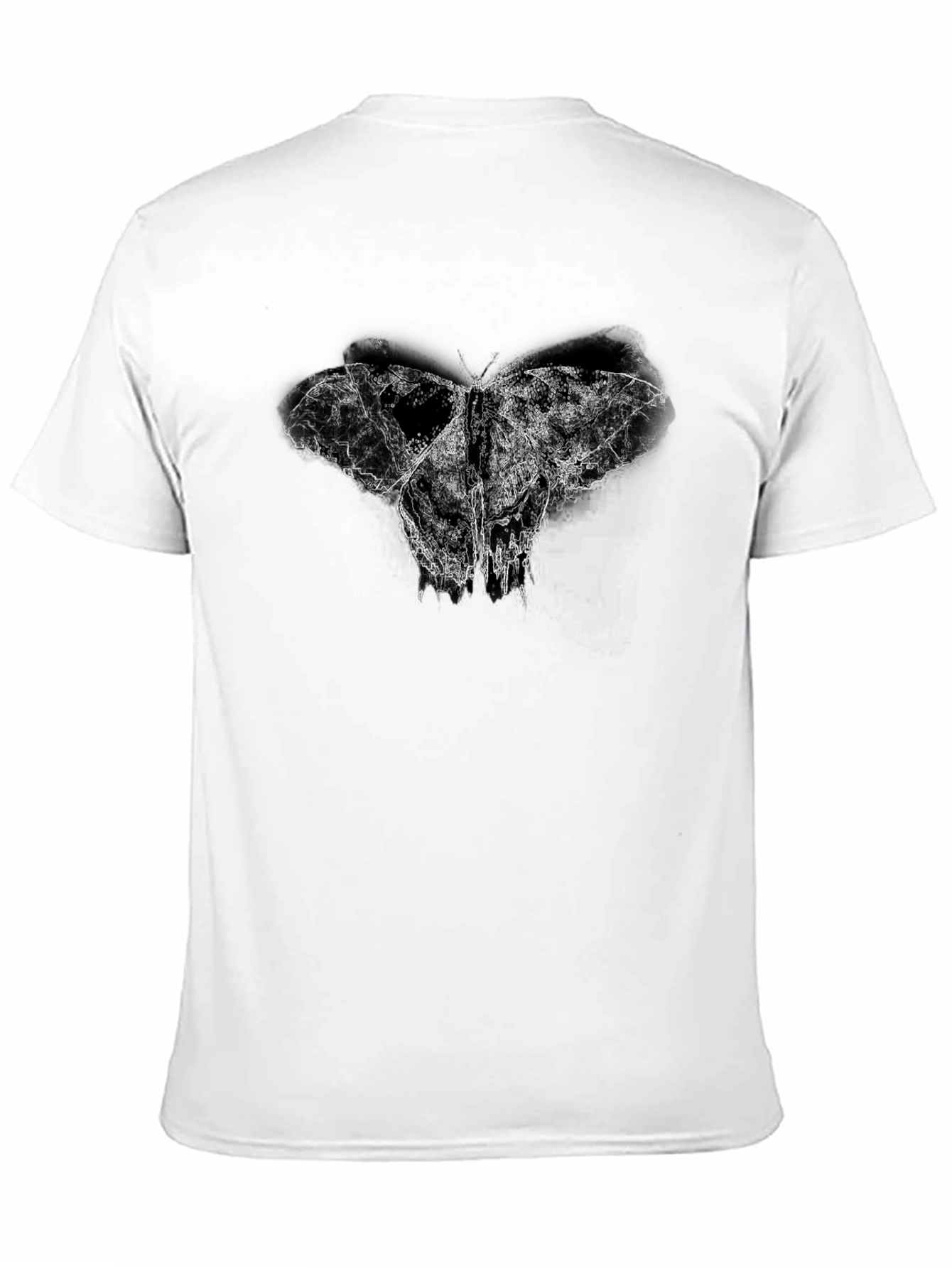 Abstract Butterfly Print Black T-Shirt