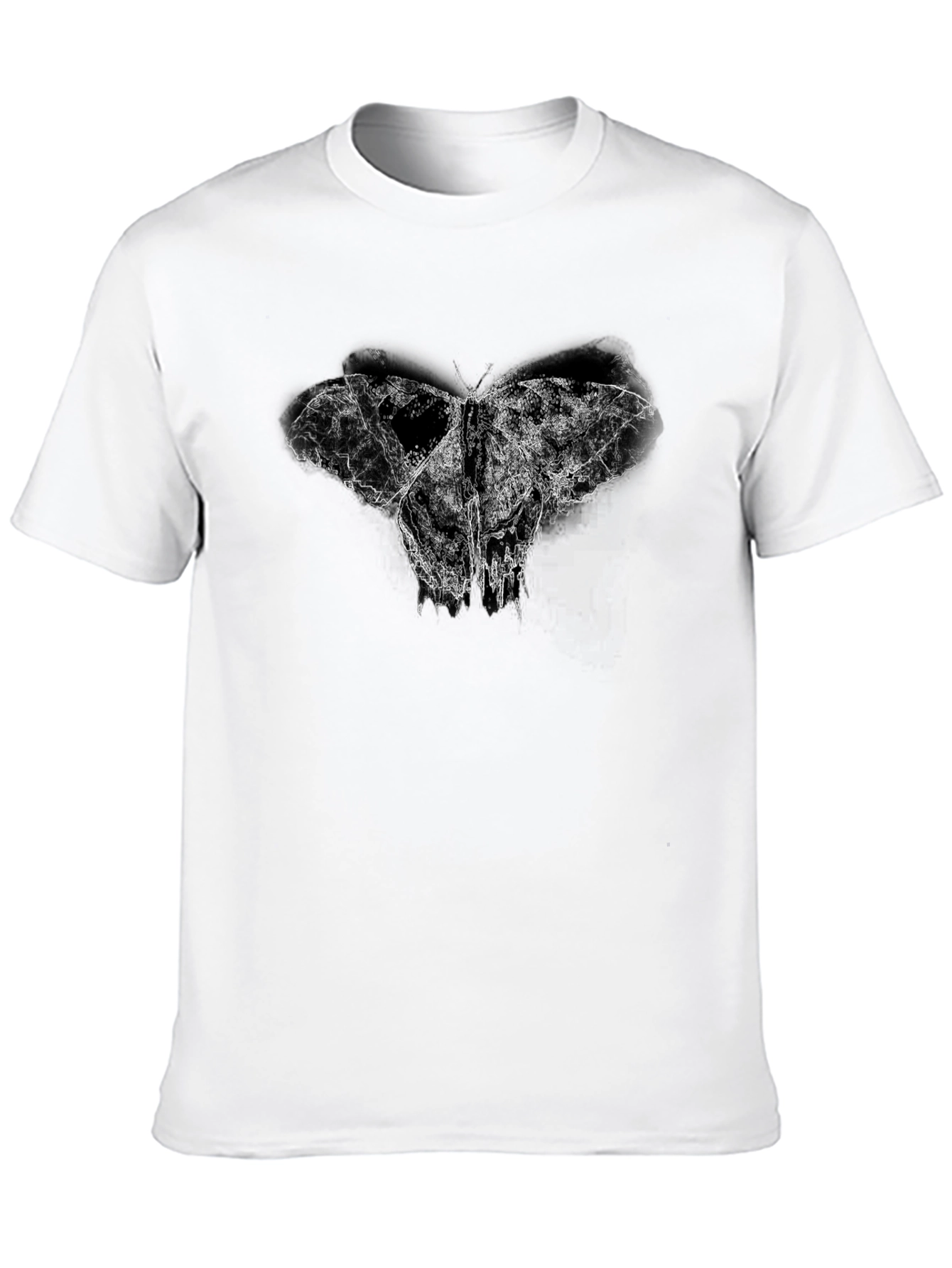 Abstract Butterfly Print Black T-Shirt
