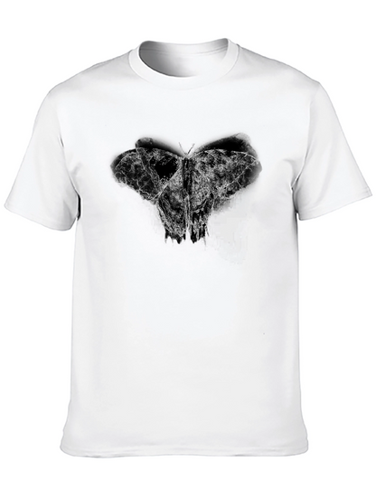 Abstract Butterfly Print Black T-Shirt