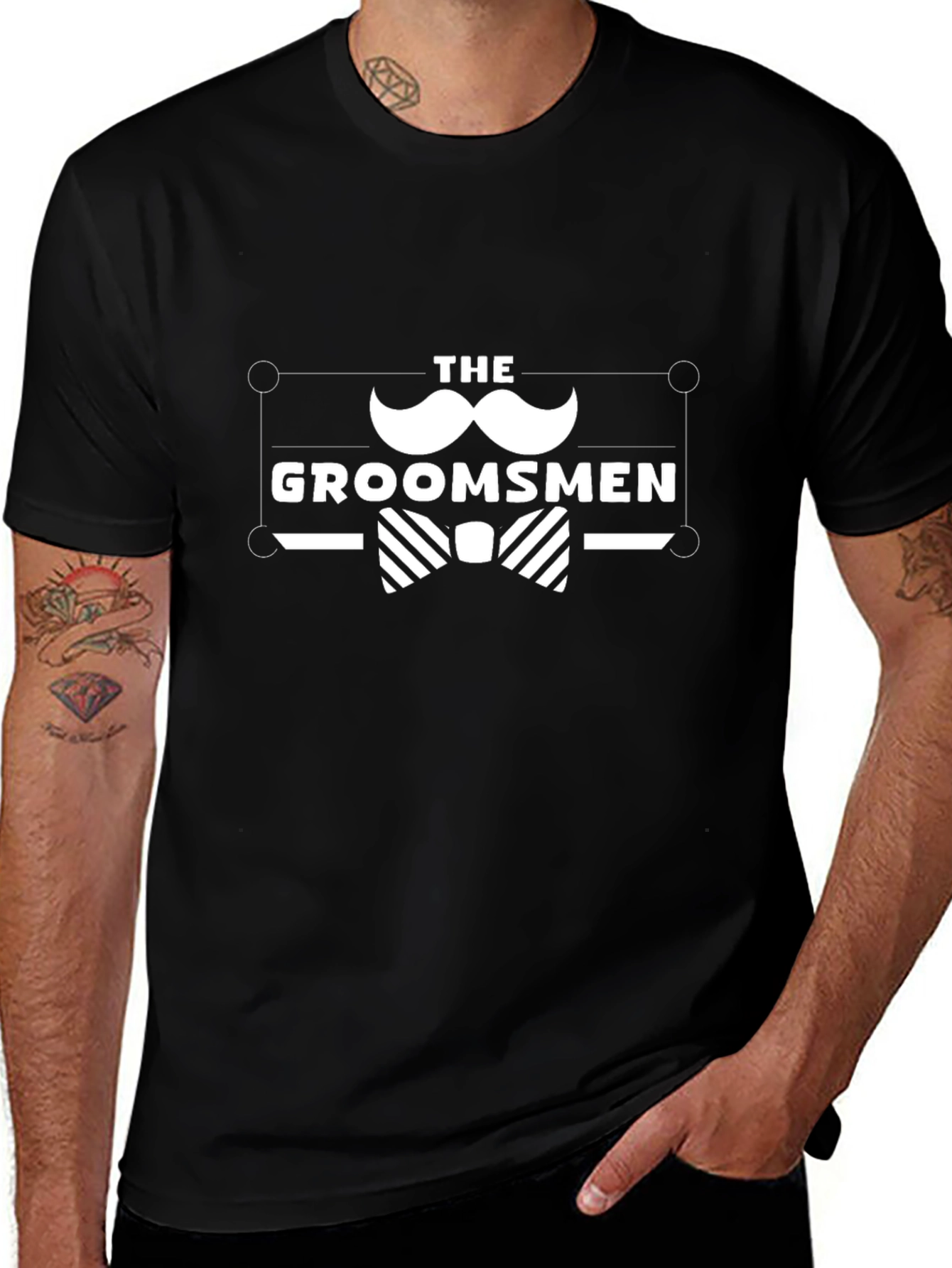 The Groomsmen Black Graphic T-Shirt