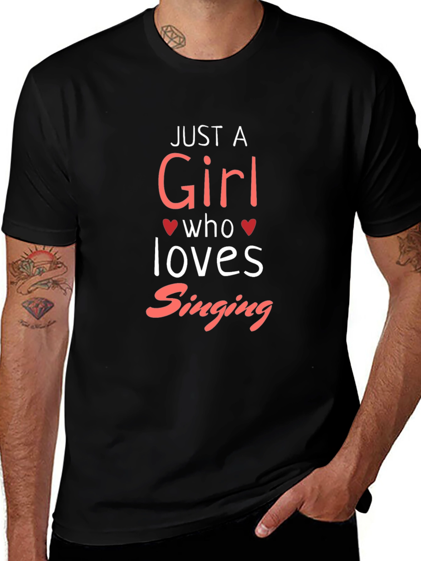 Just a Girl Who Loves Singing Black T-Shirt