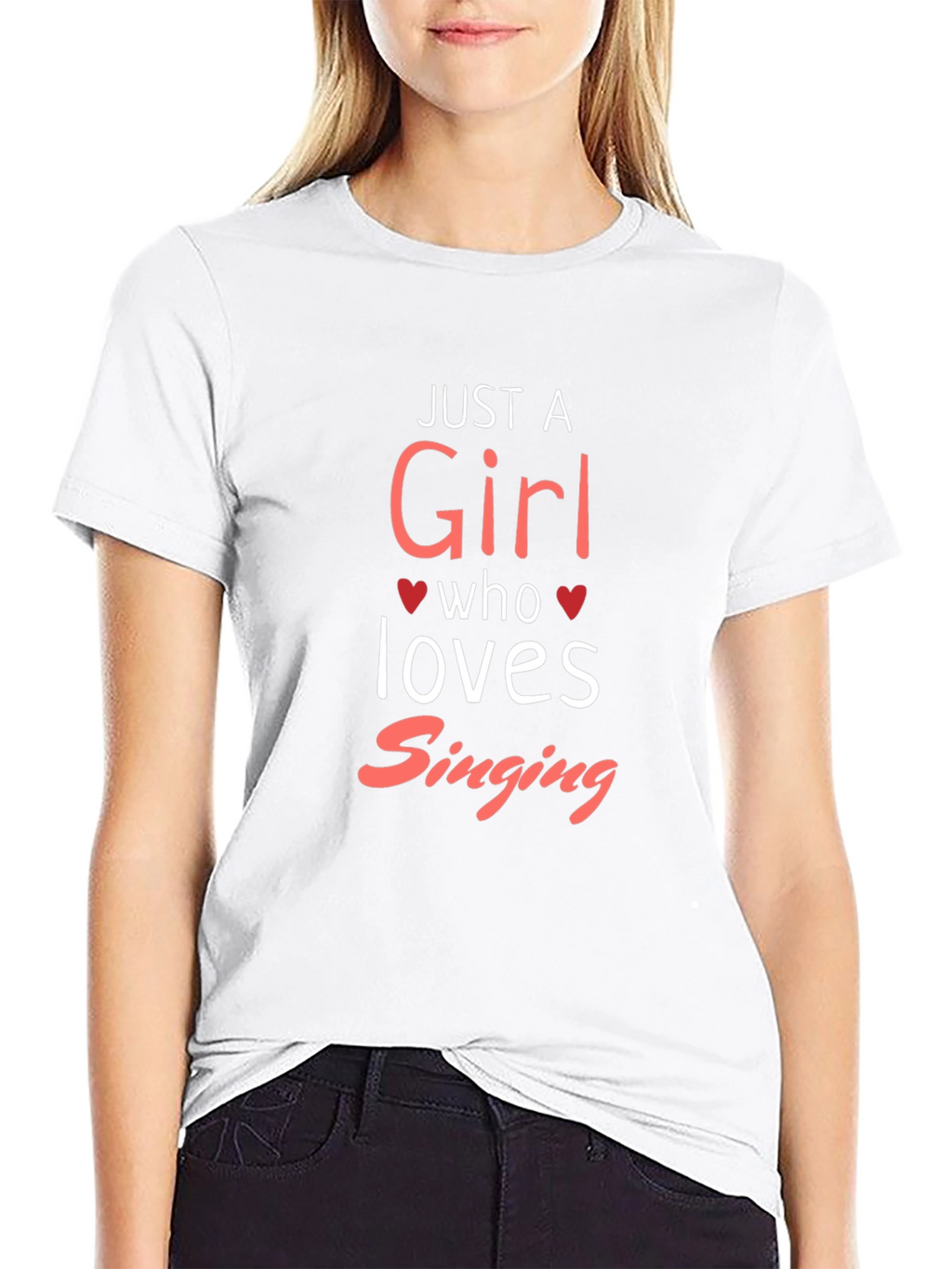 Just a Girl Who Loves Singing Black T-Shirt