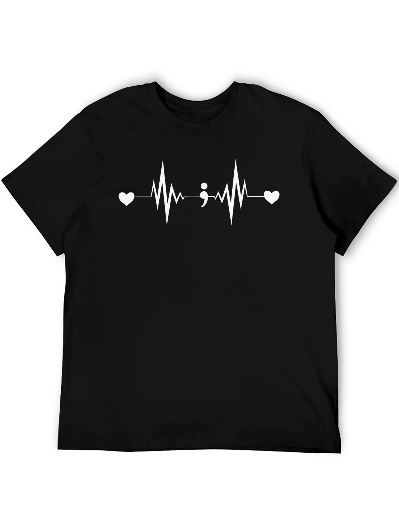 Heartbeat Semicolon Graphic Tee - Hope & Awareness
