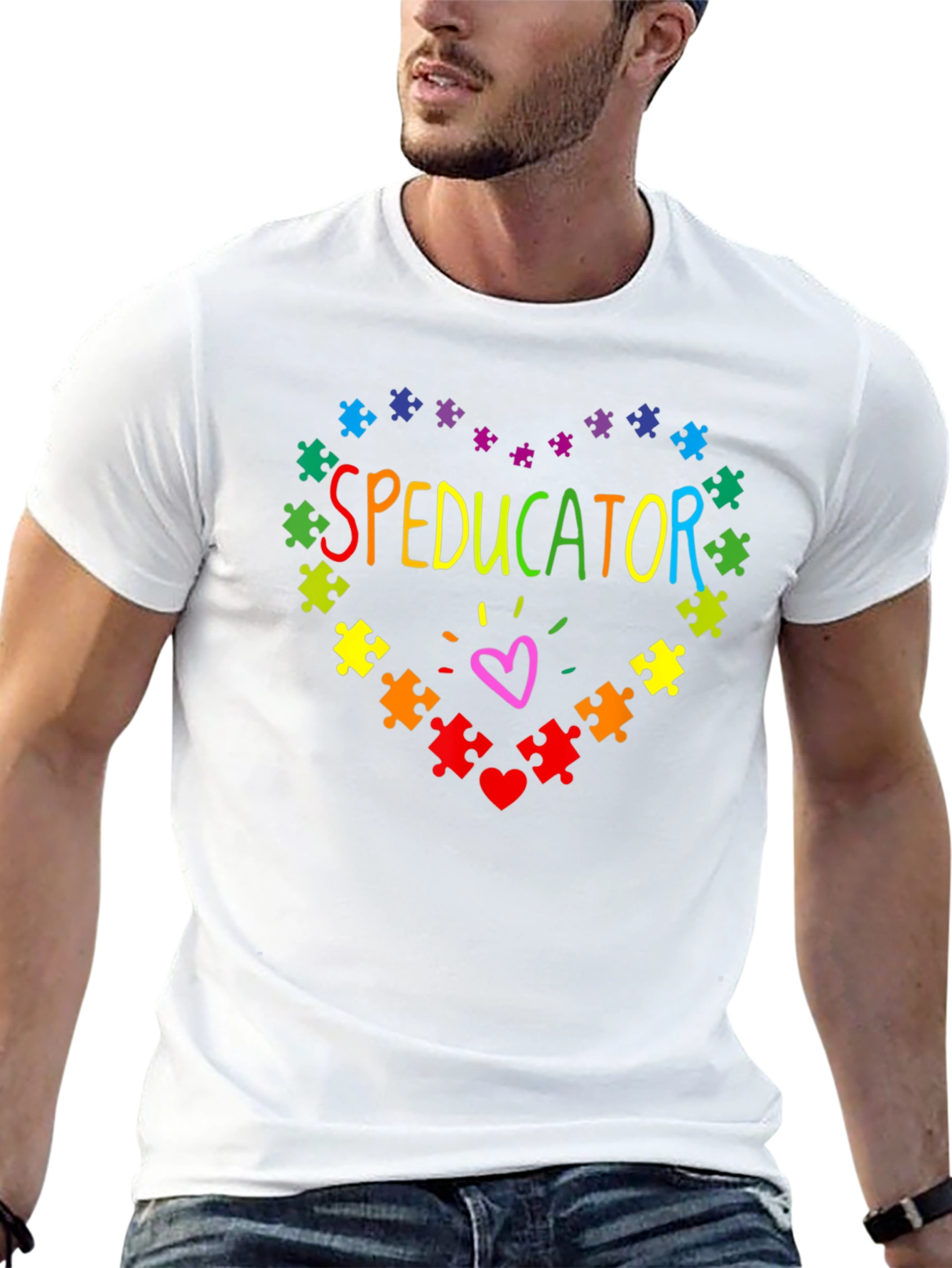 Speducator Autism Awareness Puzzle Heart T-Shirt