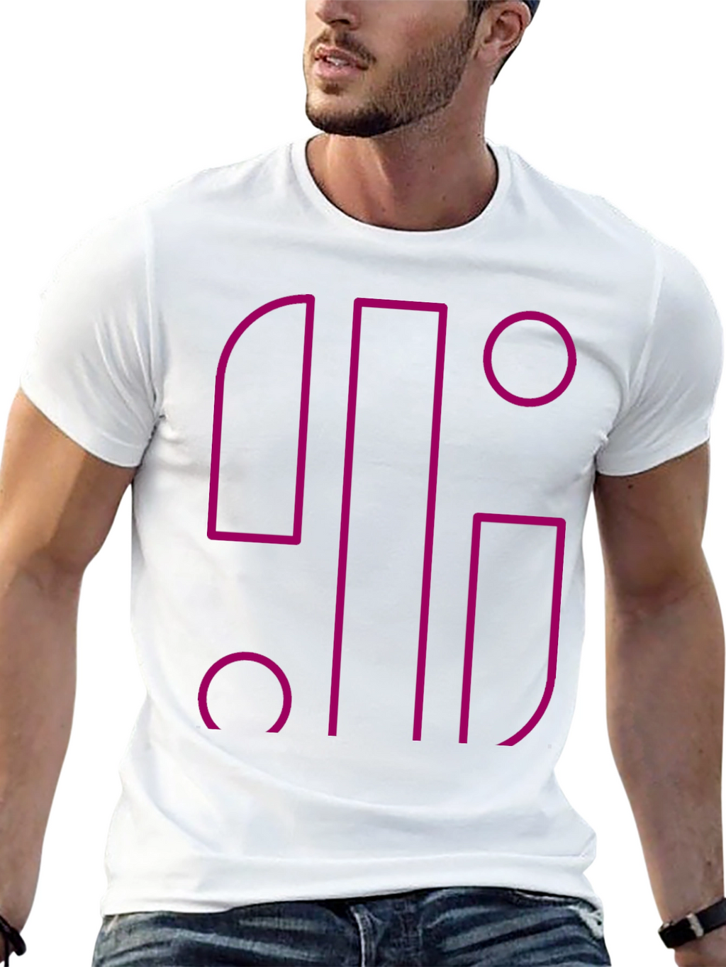 Abstract Geometric Graphic Black T-Shirt