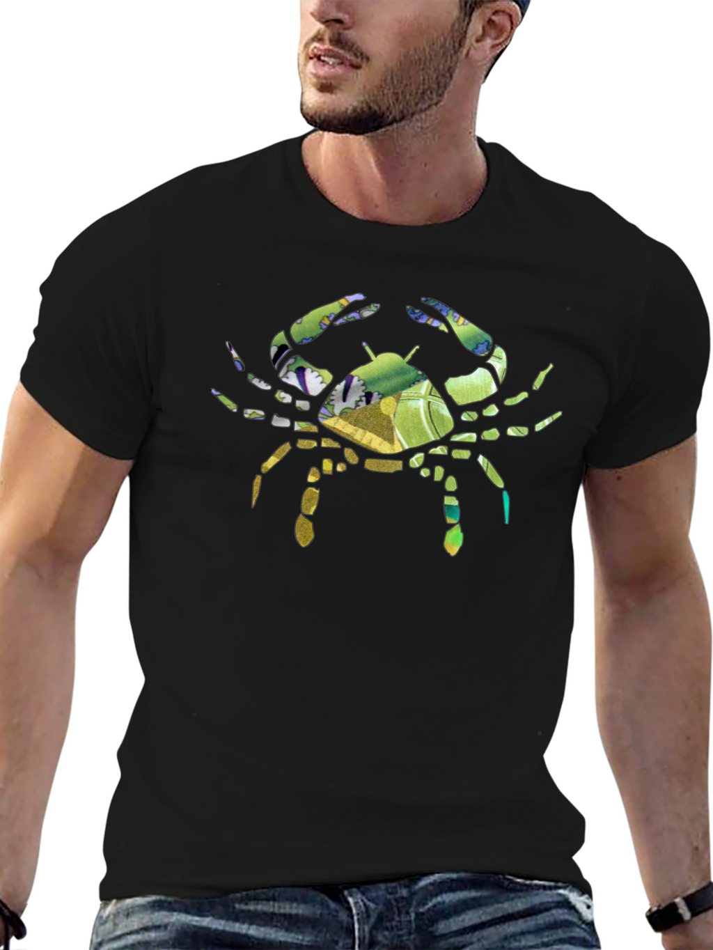 Crab Graphic Tee - Tropical Style