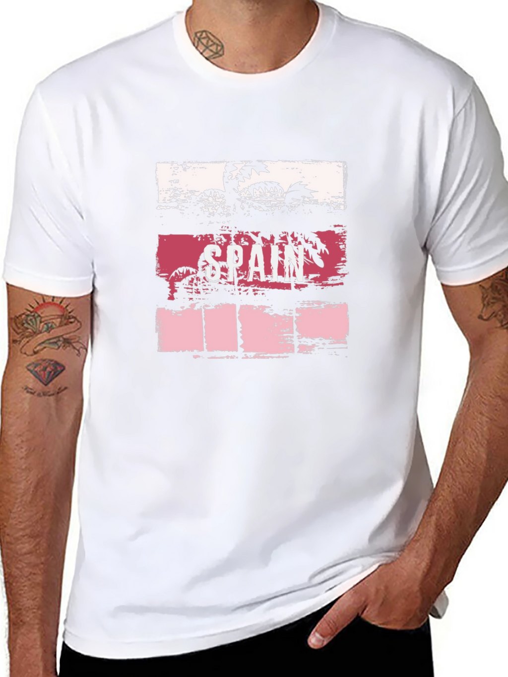 Spain Palm Tree Graphic T-Shirt - Tropical Vacation Tee