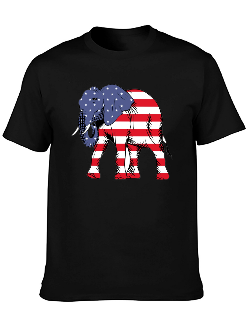 Patriotic Elephant Graphic T-Shirt