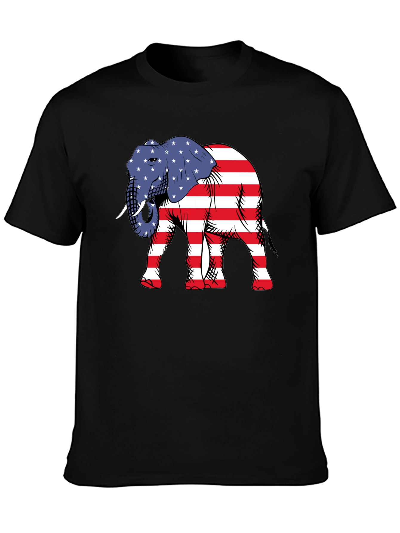Patriotic Elephant Graphic T-Shirt