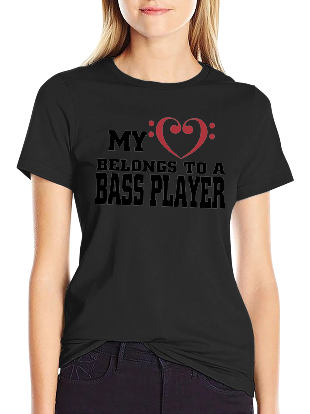 Bass Player Heart T-Shirt - Music Lover Tee