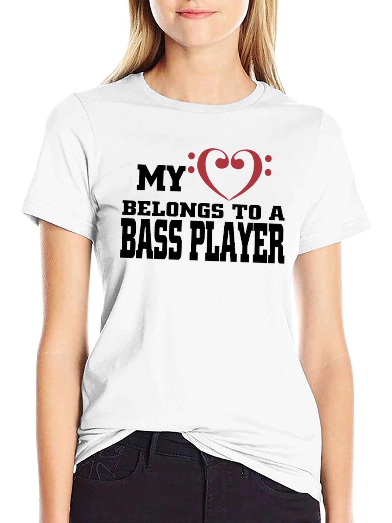 Bass Player Heart T-Shirt - Music Lover Tee