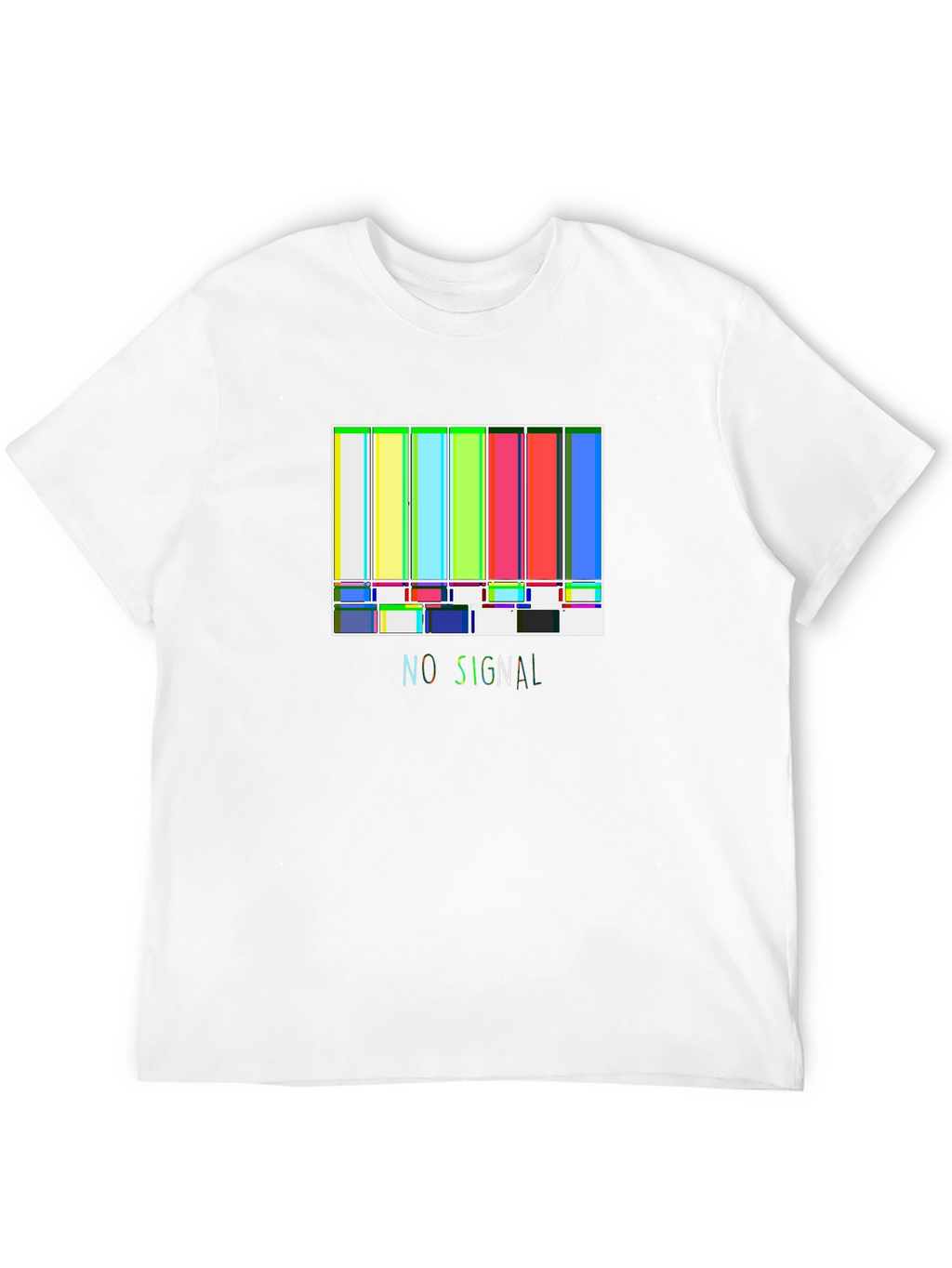 No Signal Retro TV Test Pattern Black T-Shirt