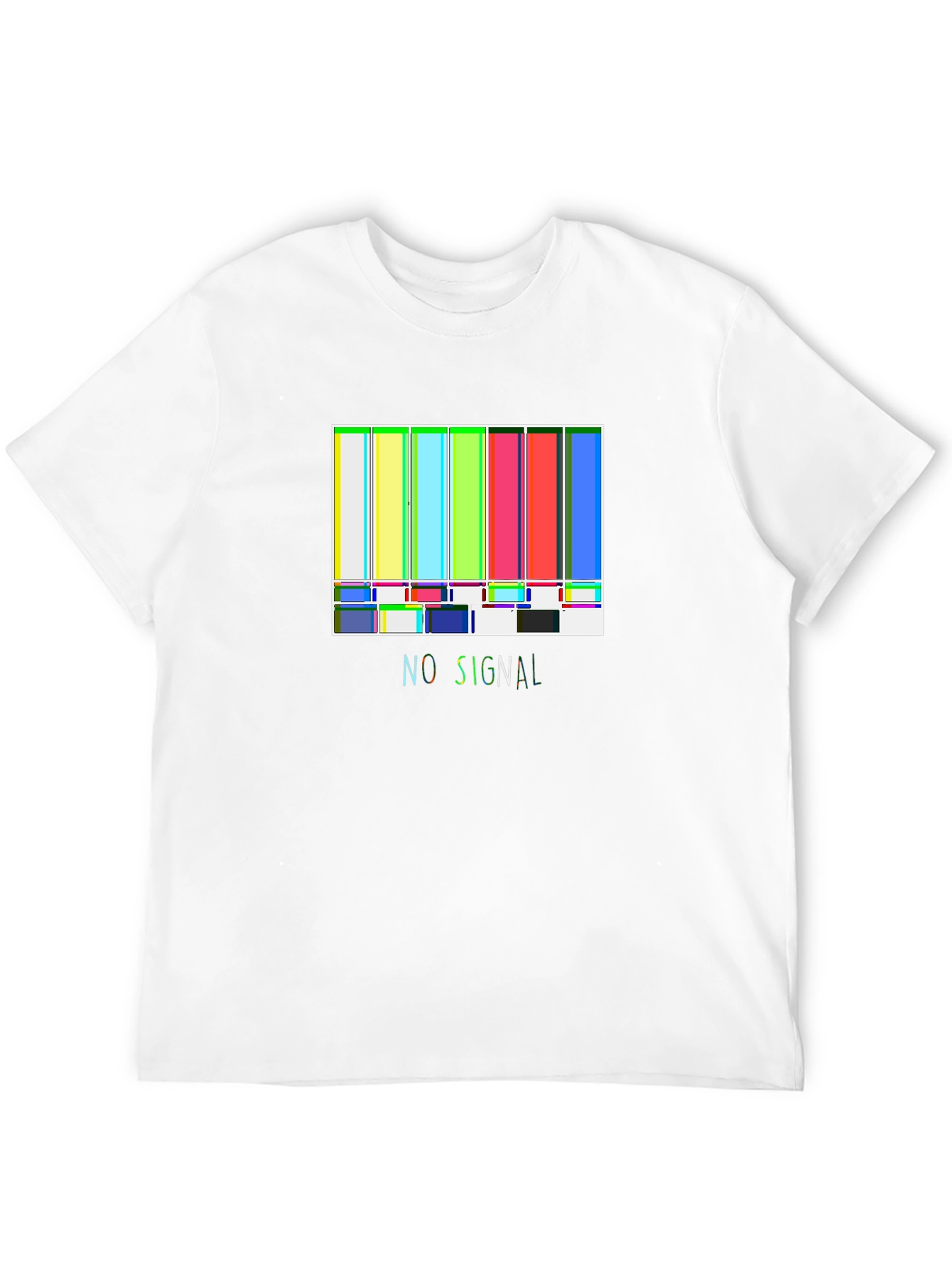 No Signal Retro TV Test Pattern Black T-Shirt
