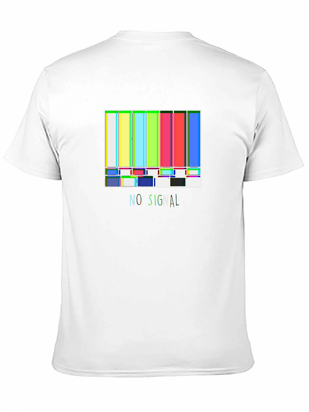 No Signal Retro TV Test Pattern Black T-Shirt