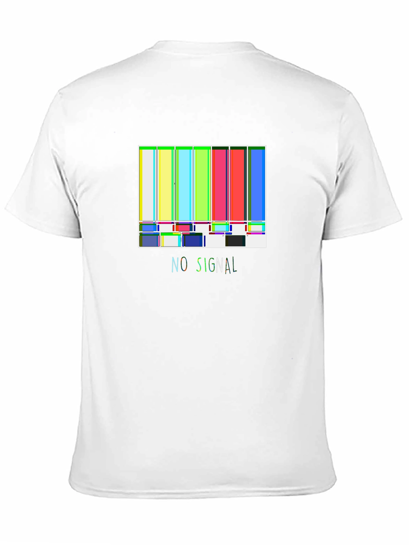 No Signal Retro TV Test Pattern Black T-Shirt