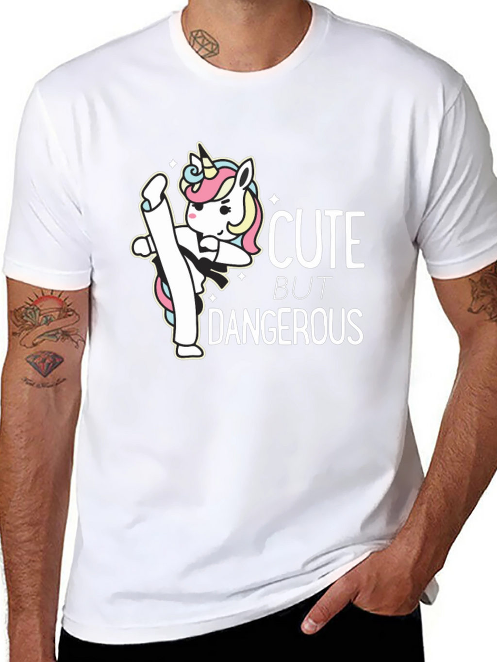Cute But Dangerous Unicorn Graphic T-Shirt