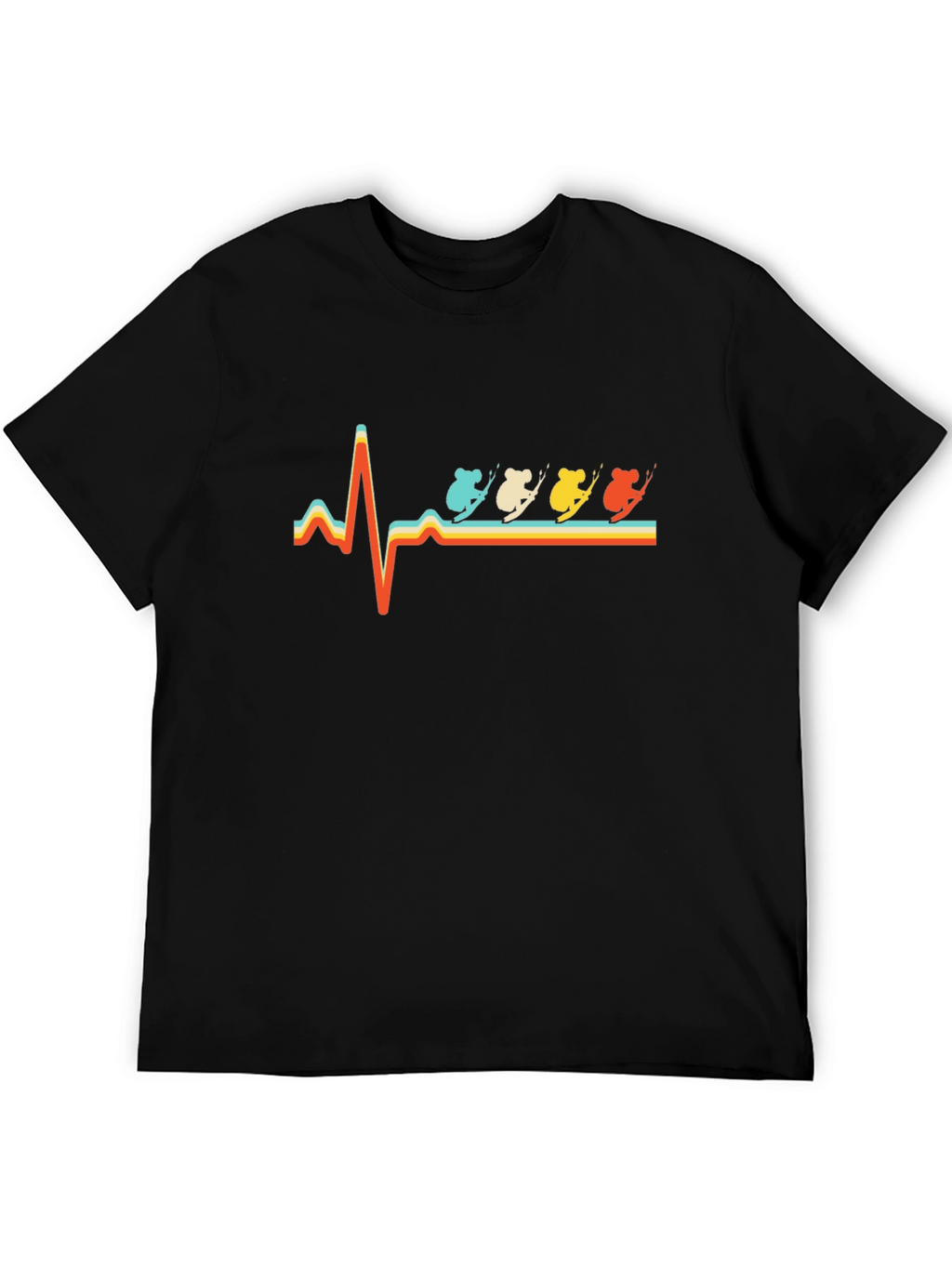 Koala Skiing Heartbeat T-Shirt