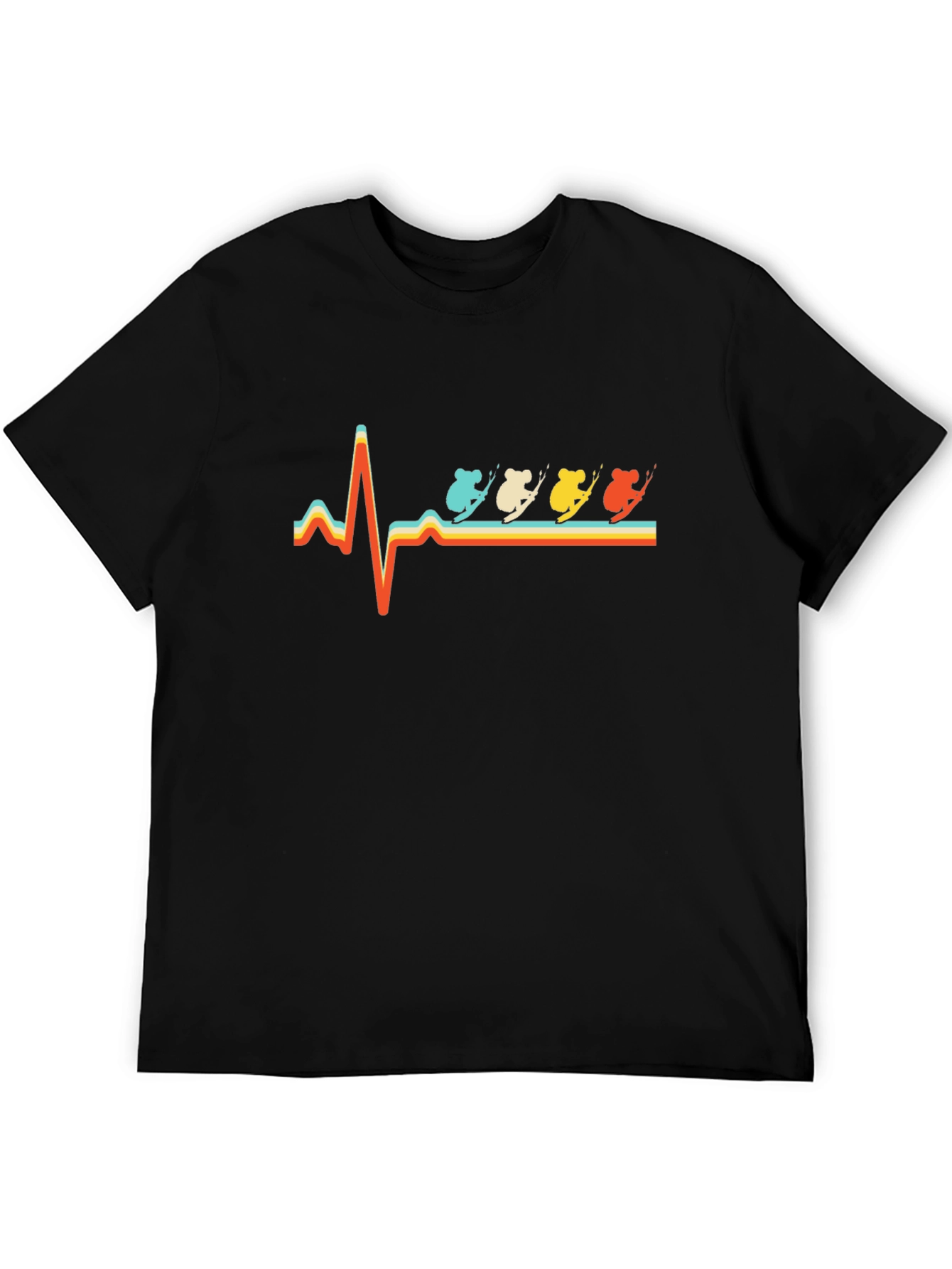 Koala Skiing Heartbeat T-Shirt