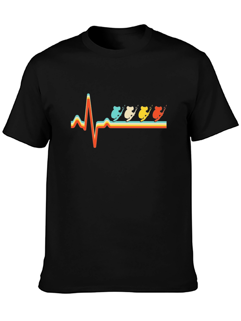 Koala Skiing Heartbeat T-Shirt
