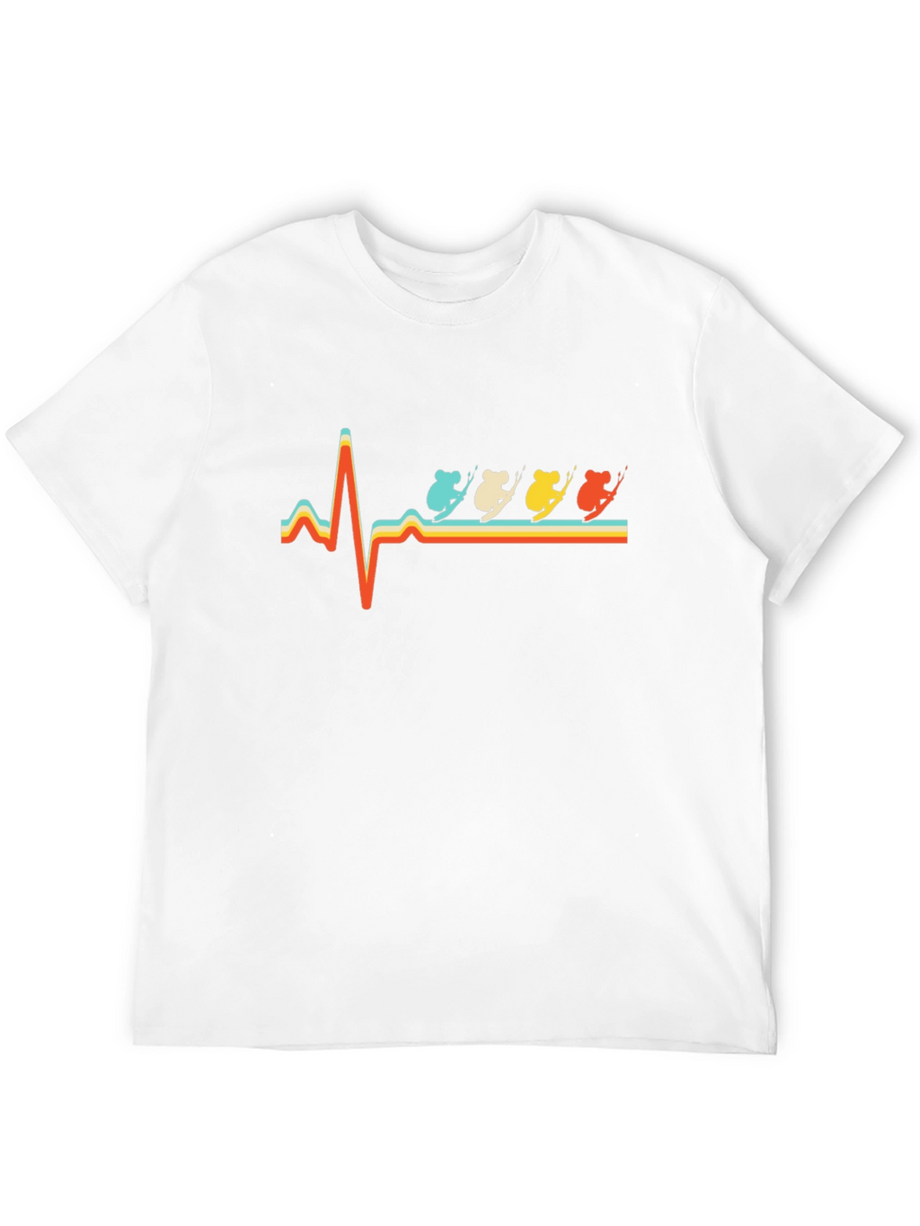 Koala Skiing Heartbeat T-Shirt
