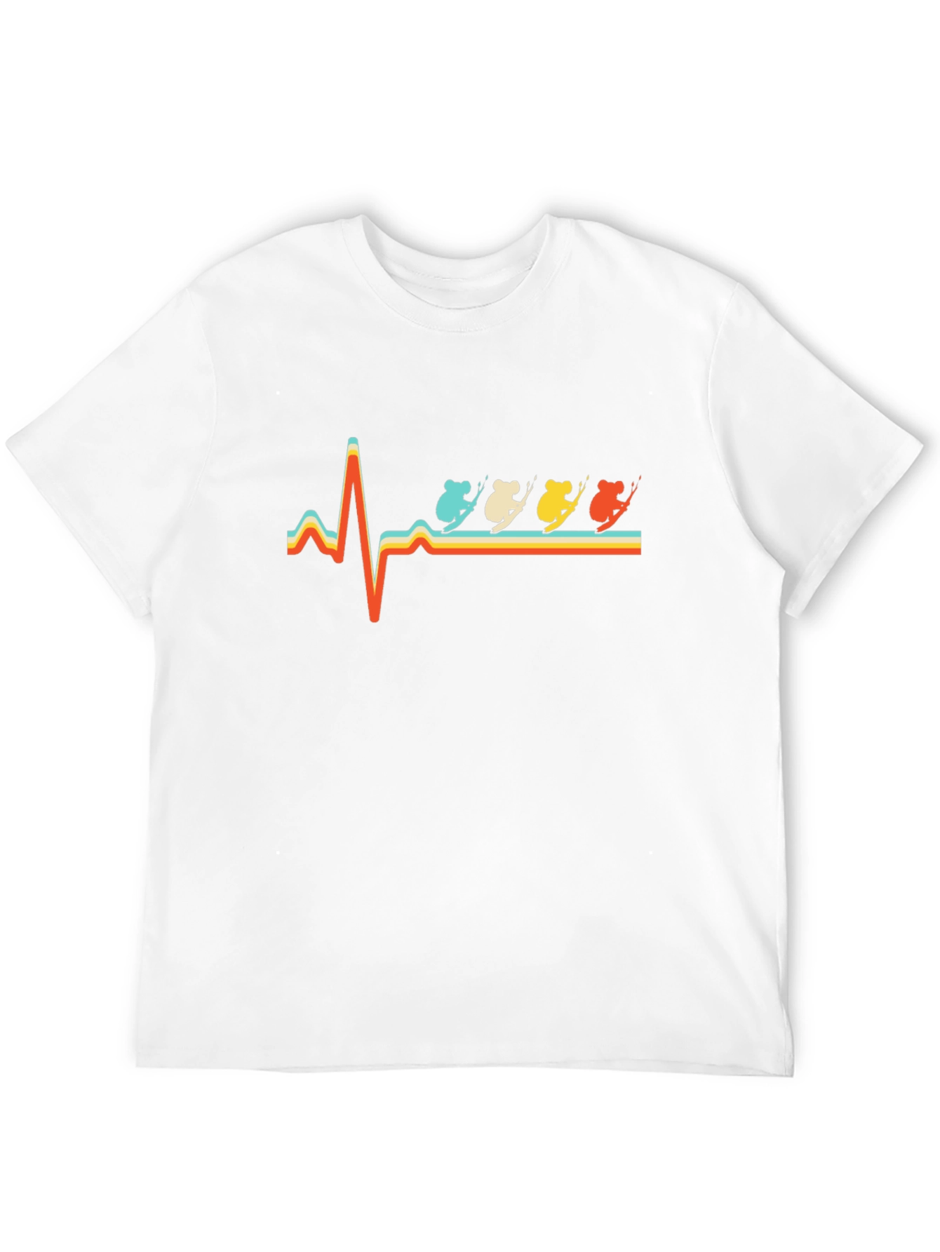 Koala Skiing Heartbeat T-Shirt