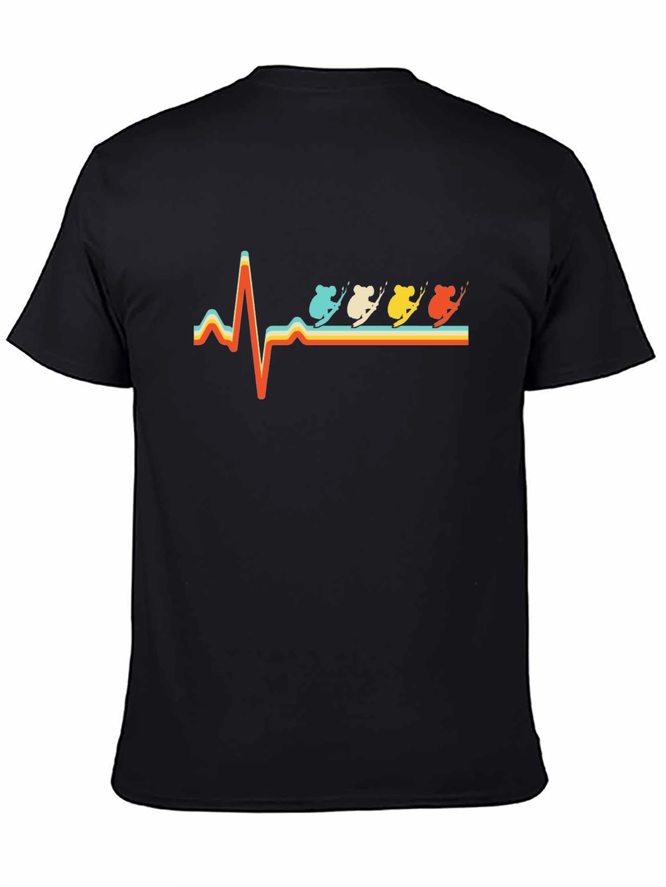 Koala Skiing Heartbeat T-Shirt